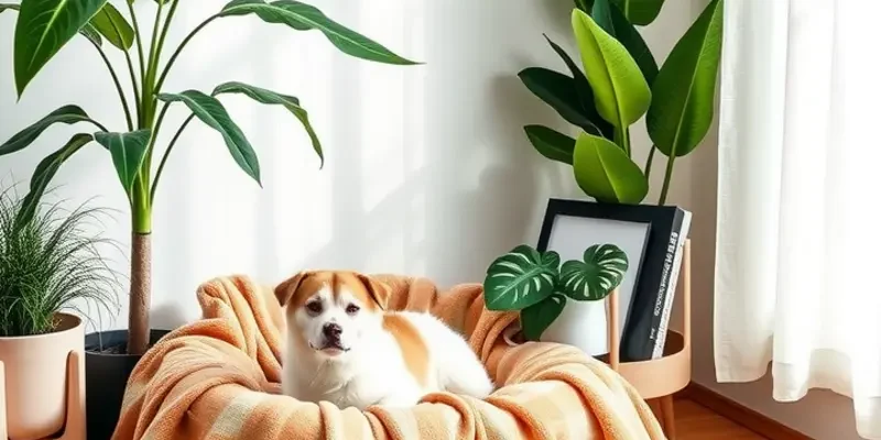 A variety of DIY pet beds in a cozy home setting.