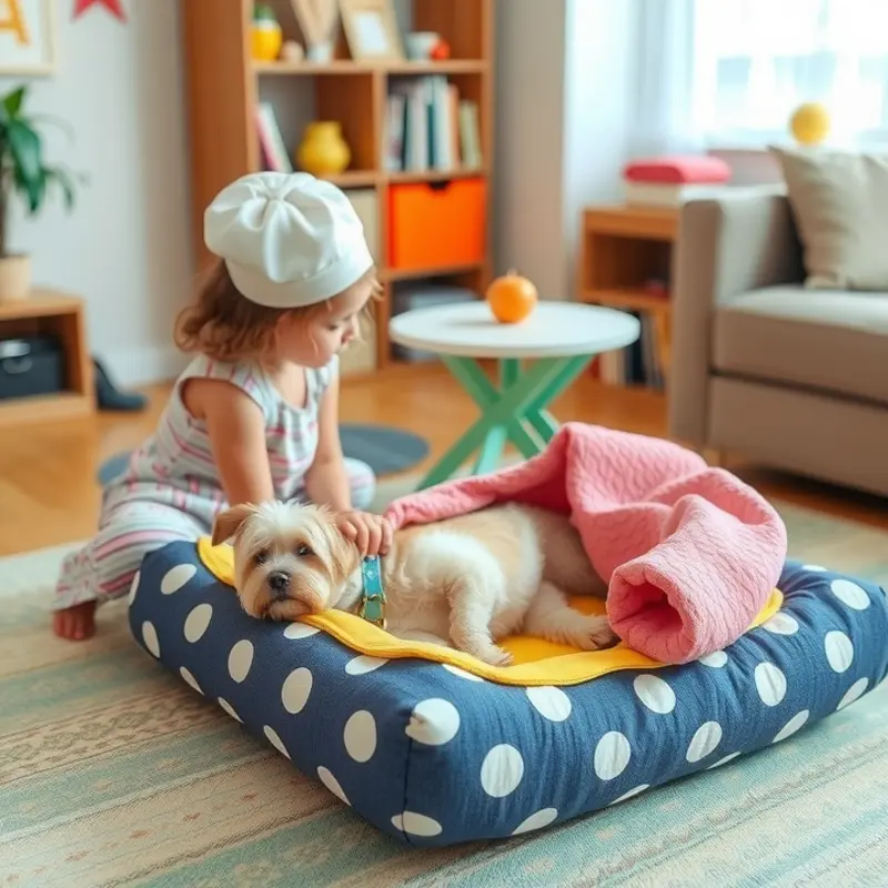 Ideal pet bedding setup in a family apartment.