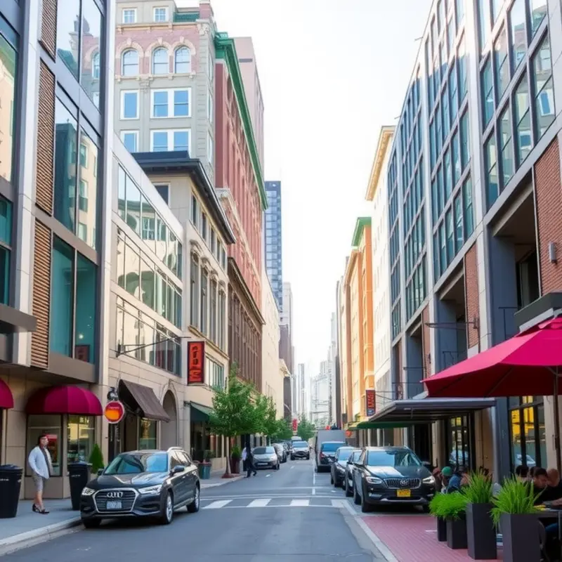 A bustling day in downtown Salt Lake City, highlighting its vibrant urban life.