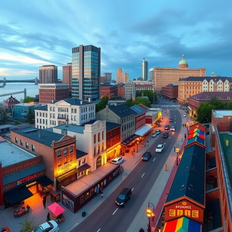 A vibrant overview of Downtown Spokane, rich in history and modern urban living.