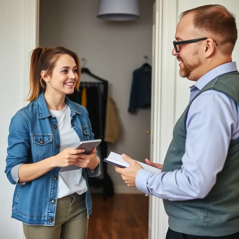 Young couple dressed to impress for their apartment tour.