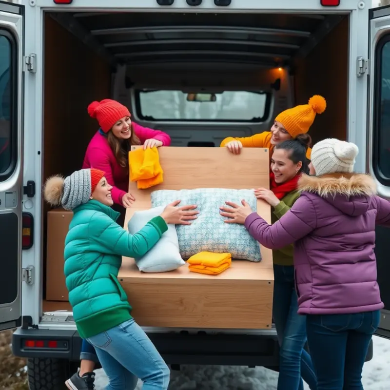 Couple planning their winter move with warmth and strategy.
