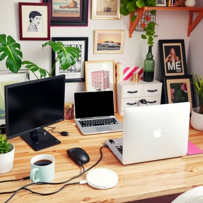 Creative fabric cable wraps add flair while managing cable clutter.