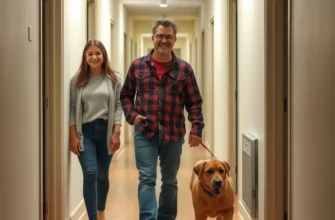 A family and children joyfully interacting with their pets in a safe, warm apartment environment.