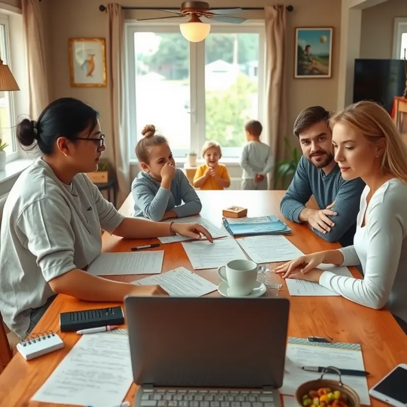 Families assessing their requirements for a new rental.
