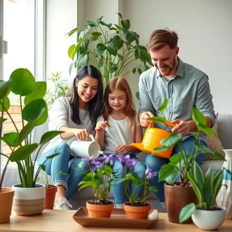 A cozy apartment featuring diverse pet-safe plants enhancing the living space.