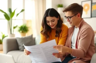 A family sitting at a kitchen table discussing lease and financial arrangements.