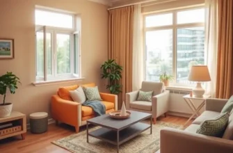 A joyful family relaxing in a vibrant apartment, free from pests and with snacks at hand.