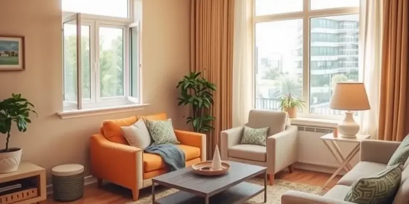 A joyful family relaxing in a vibrant apartment, free from pests and with snacks at hand.