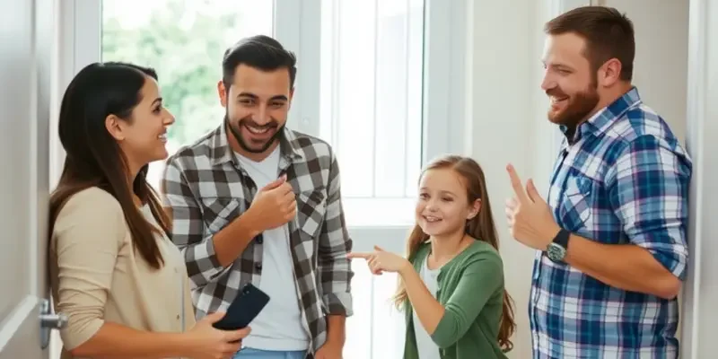 A family enjoying quality time in their secure and pet-friendly apartment.