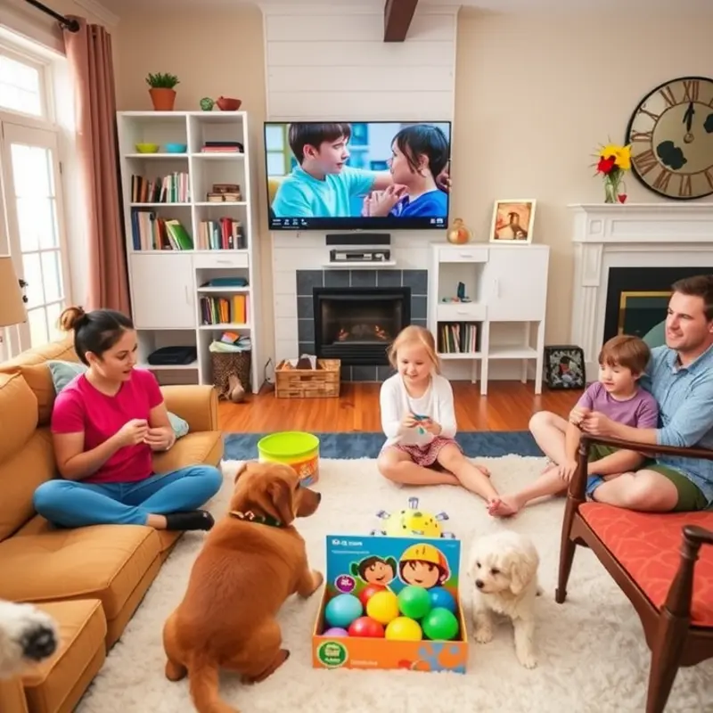 A family enjoys enhanced security with smart devices in their apartment.