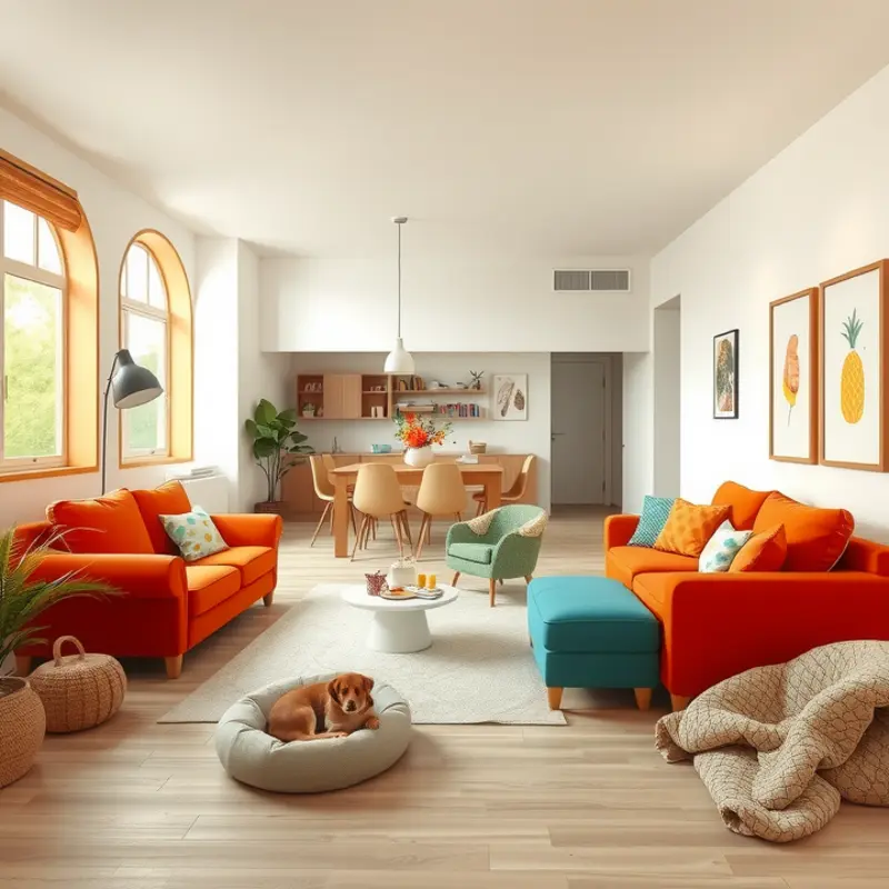 Open and welcoming family-friendly apartment layout suited for play and relaxation.