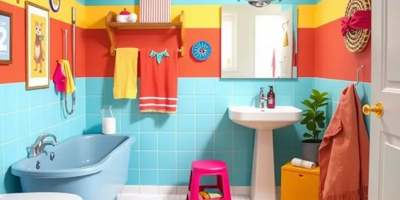 Family and their pet enjoying a well-designed bathroom space together.