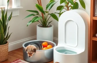Cozy apartment living space designed for families and pets, featuring hydration areas and cheerful decor.