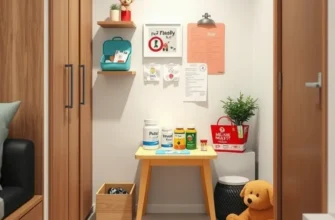 Children playing with a dog in a vibrant living room of a pet-friendly apartment.