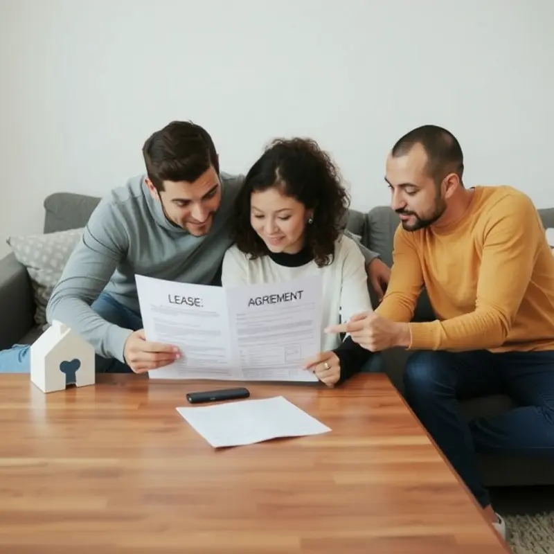 A landlord welcoming new renters into their home.