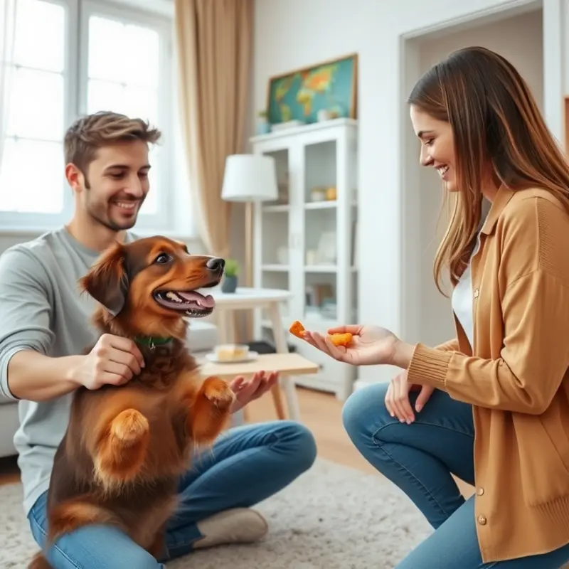 An inviting living room designed for pet and family comfort.