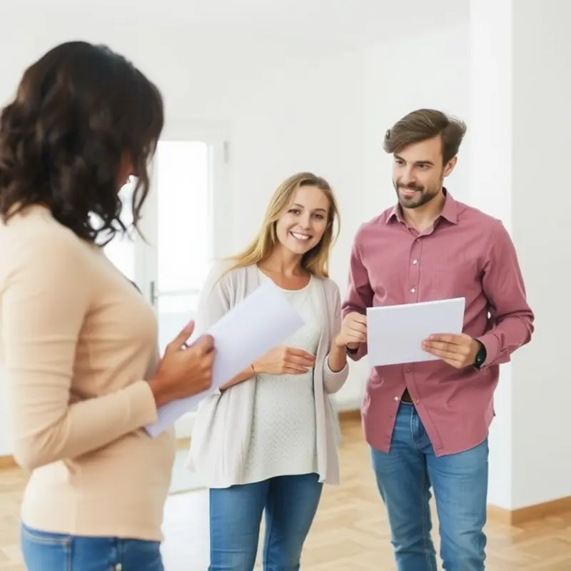 A couple examines rental listings, keenly aware of potential scams.