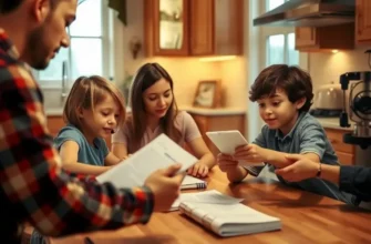 A family bonding and relaxing in a cozy living room that exudes warmth and togetherness.