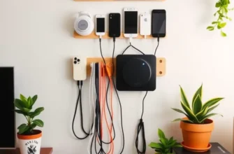 A beautifully decorated rental space with a charging station, emphasizing personal style and functionality.