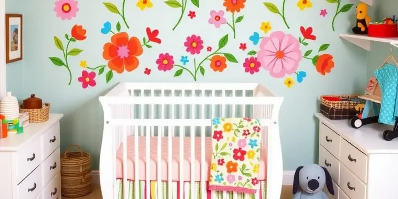 A decorated nursery with personalized decor, vibrant colors, and creative design elements for a nurturing environment.