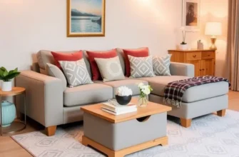 A cozy living area showcasing various small-space furniture solutions for apartments.