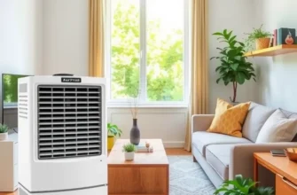 A bright apartment featuring an air filter and sunlight coming through the windows.