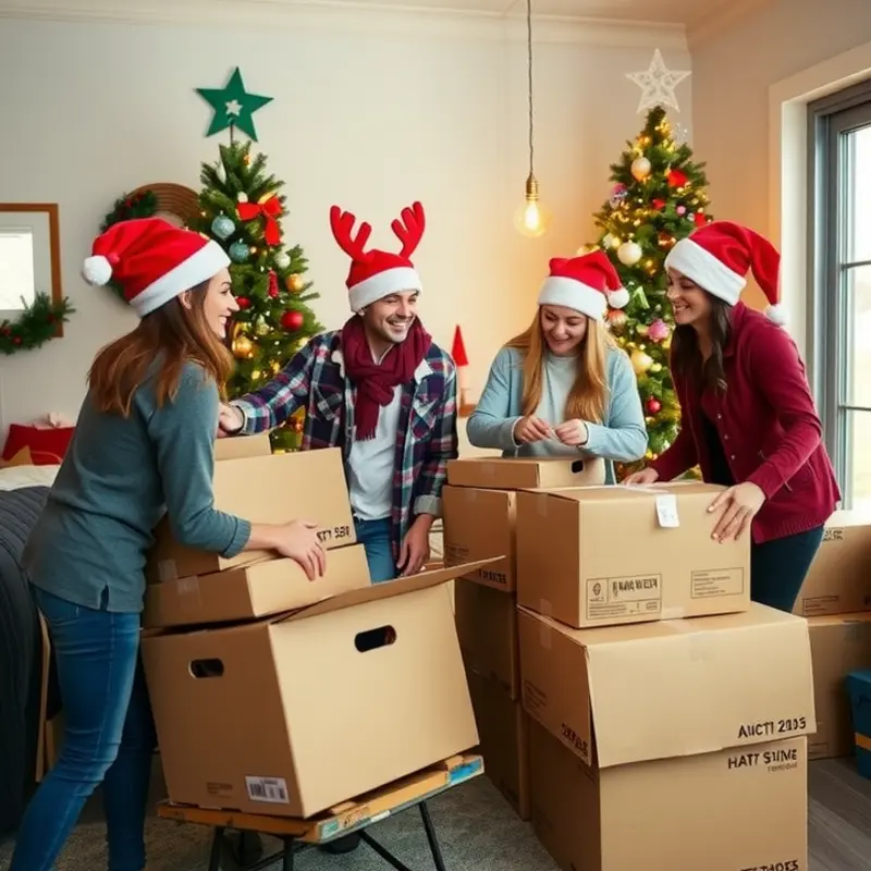 A couple prepares for their move during the holidays with a festive checklist.