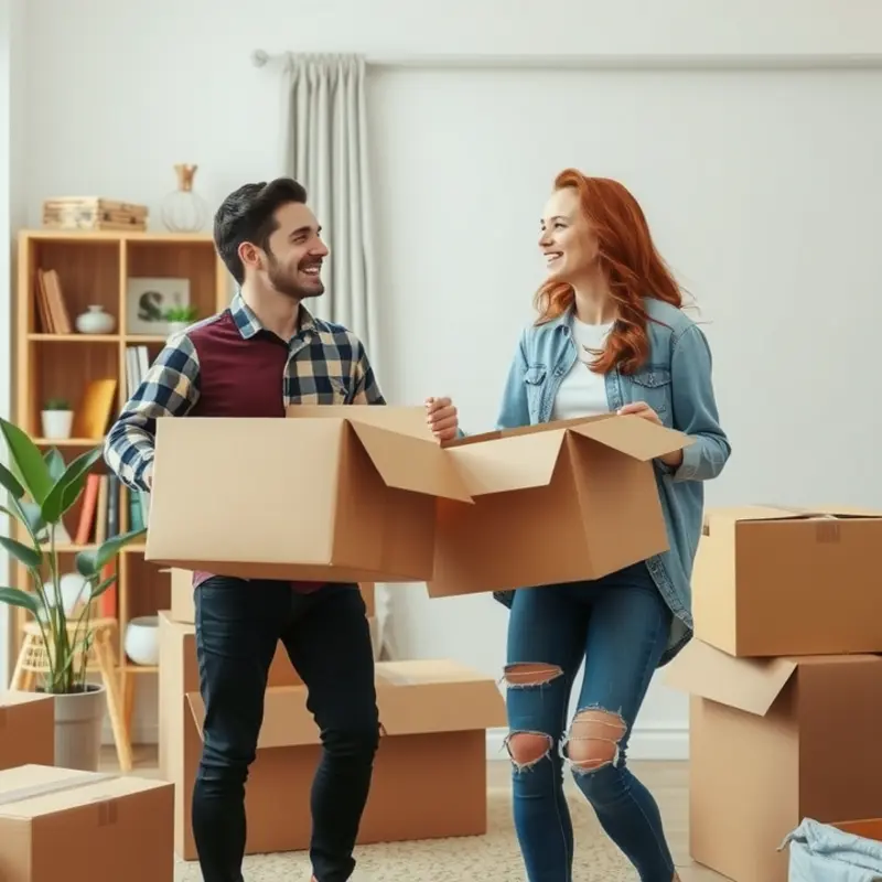 A couple embraces their new apartment life, ready to secure it with renters insurance.