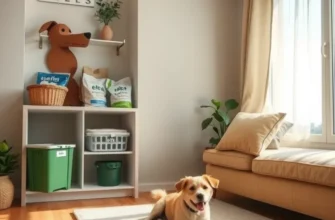 A joyful family with children and a dog in a tidy apartment, highlighting the bond between them.