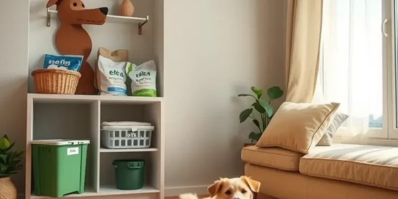 A joyful family with children and a dog in a tidy apartment, highlighting the bond between them.