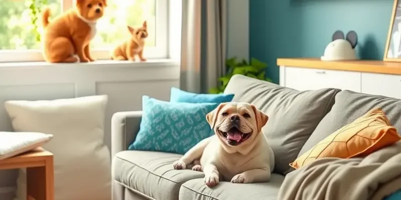 A family with a dog happily moving into a pet-friendly apartment.