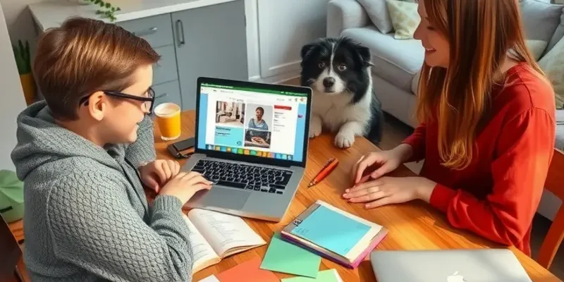 A cheerful family with children and pets enjoying their new pet-friendly home