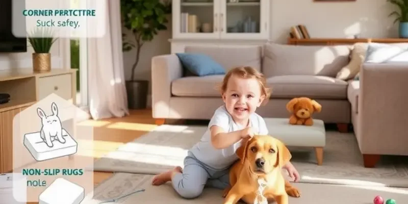 A joyful family playing together outdoors with children and a dog in a pet-friendly yard.