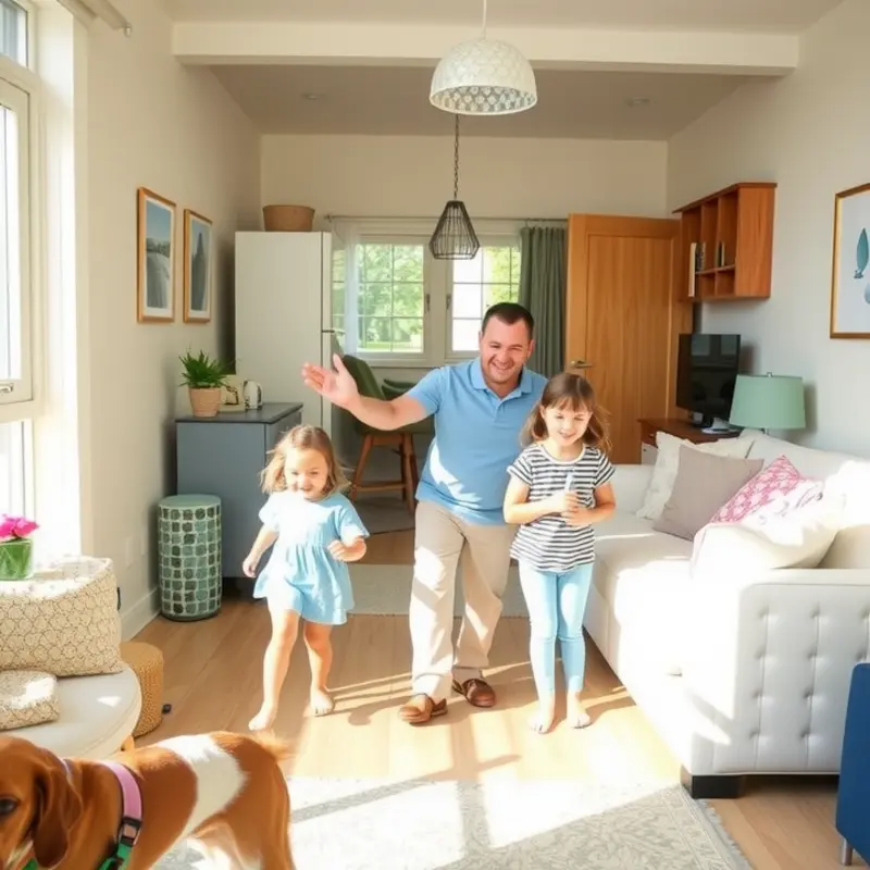 A family exploring their ideal apartment space.