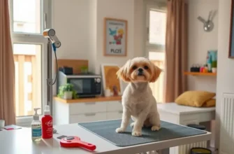 A happy family playing with their dog in a vibrant, pet-friendly apartment.