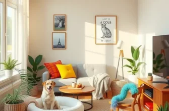 A joyful family with their pets, showcasing love and harmony in an apartment environment.
