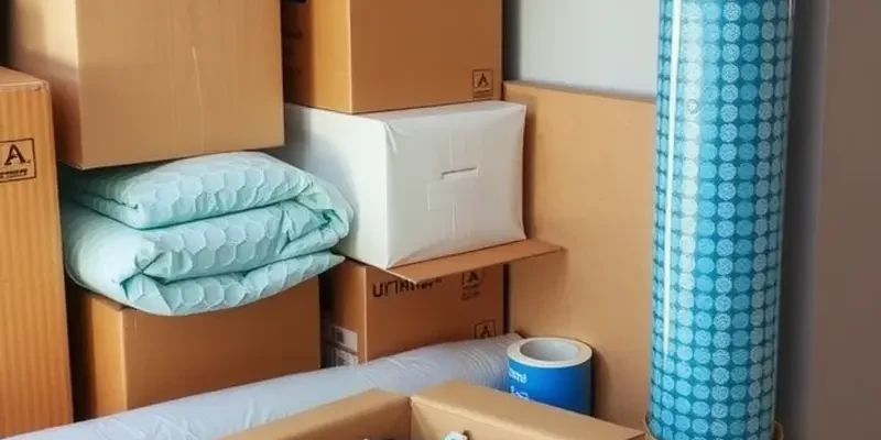 Group of cheerful young adults packing fragile electronics together, preparing for a move