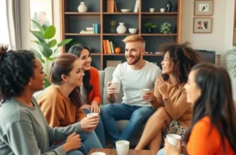 A joyful scene of diverse individuals celebrating their successful roommate arrangement.