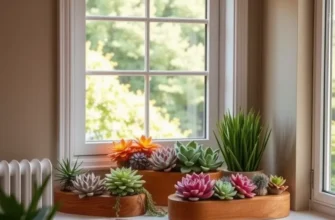 A cheerful living space filled with various plants including window planters, giving a fresh and inviting atmosphere.