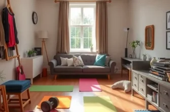 Inviting home gym setup in a stylish apartment.