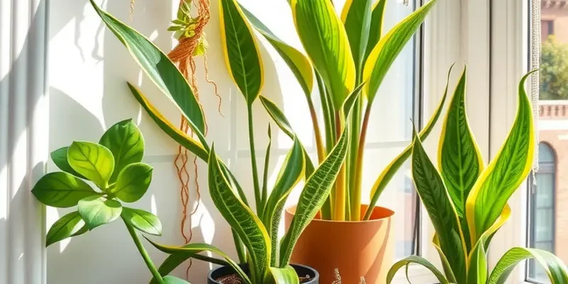 A stylish apartment living room featuring a variety of indoor plants, showcasing a harmonious blend of greenery and comfort.