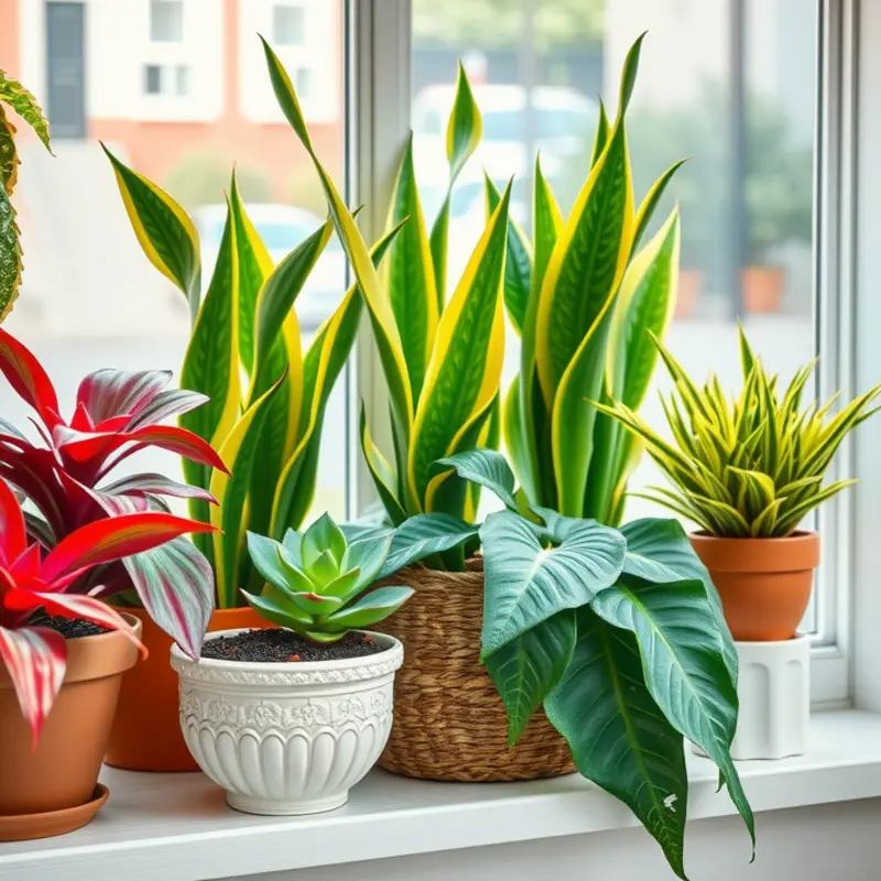A selection of safe and low-maintenance plants for apartment gardening.