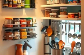 A light-filled small kitchen with organized utensils and cheerful ambiance.