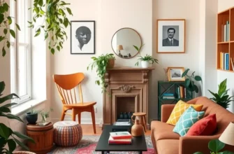 A stylishly decorated apartment setting with warm lighting and a dining table ready for gathering.