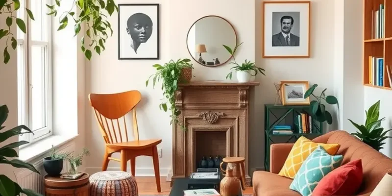 A stylishly decorated apartment setting with warm lighting and a dining table ready for gathering.