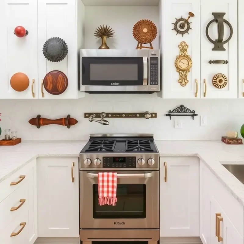 A selection of stylish removable cabinet hardware perfect for any rental.