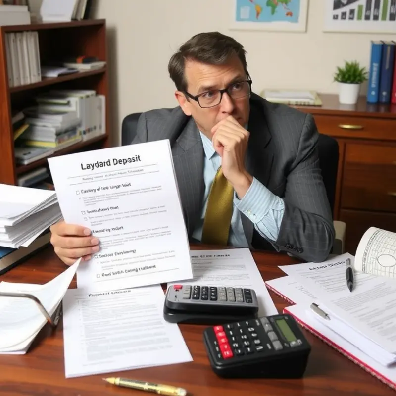 Landlord reviewing common reasons for security deposit deductions.