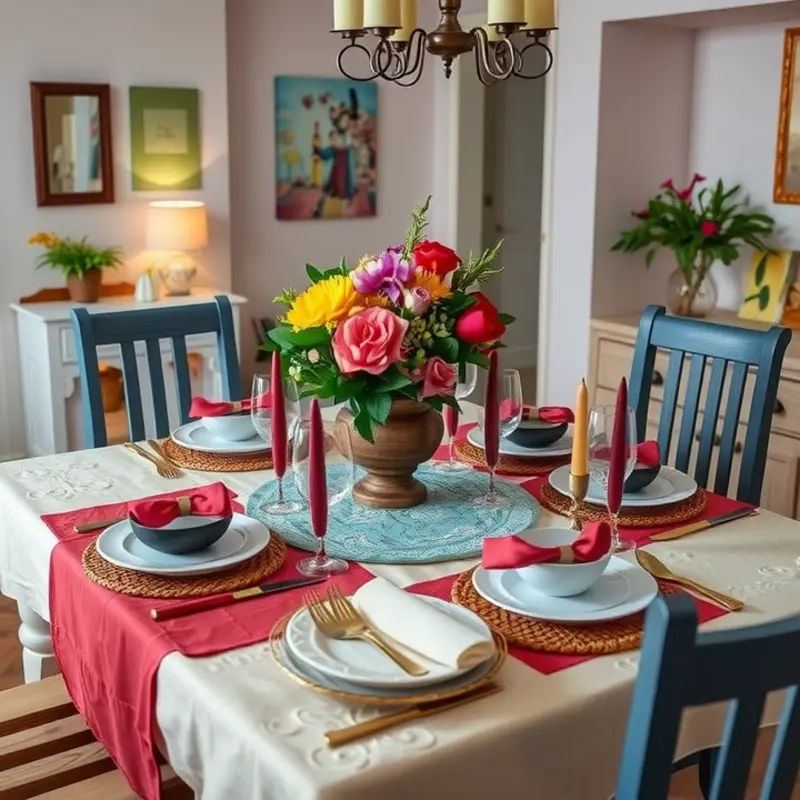 A stylishly layered table setting that enhances your apartment dining experience.