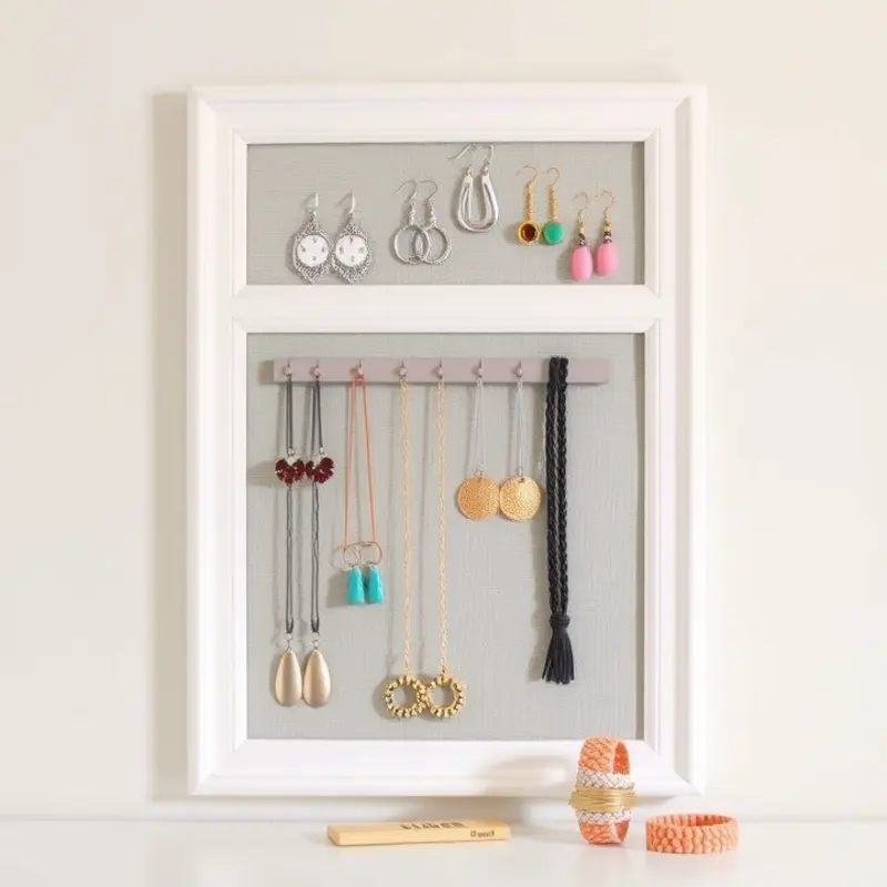 DIY magnetic jewelry board showcasing beautiful accessories.